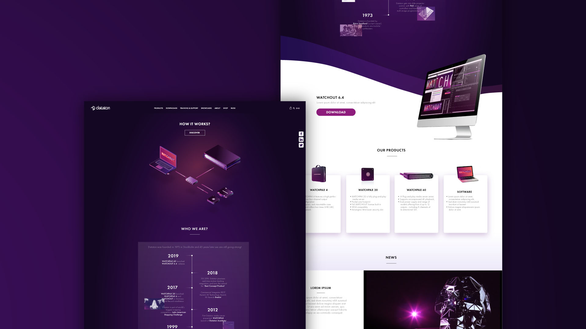 ciemny layout storny internetowej